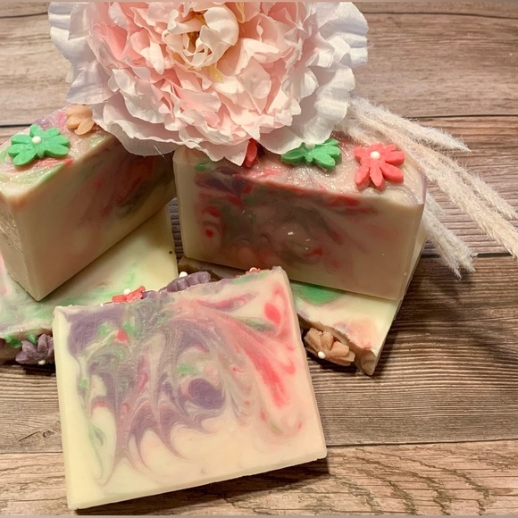 Sold out- Hand Crafted Artisan Soap with a Soap Flower Top - Picture 2 of 7